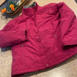 L.L. Bean Partially Fleece Lined Jacket Pink Large Regular